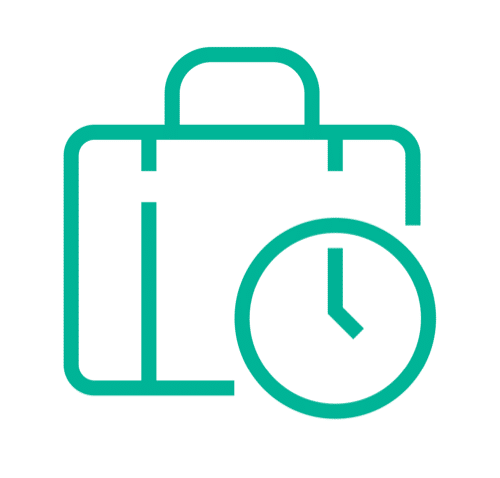 icon of a suitcase and clock