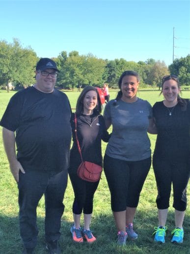 Four Attane employees participating in the Kansas City Corporate Challenge